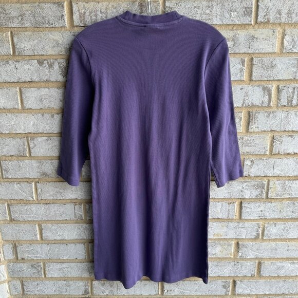 Adidas Three Stripes Purple 3/4 Sleeve Ribbed Dress Women's Size XS. - Picture 2 of 6